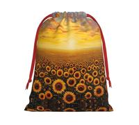 Bolsas de regalo con cordón, diseño de girasol, campo de atardecer, mar de flores, fiestas, bolsas especiales para caramelos, regalos de boda, Navidad