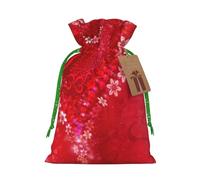 Bolsas de regalo con cordón para el día de San Valentín, diseño de corazón rojo con estampado de flores, bolsa de regalo de Navidad, cumpleaños, fiesta de cumpleaños
