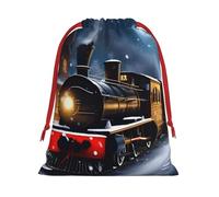 Bolsas de regalo con cordón para invierno, Navidad, nieve, noche, ferrocarril, tren, colección, cumpleaños, Navidad, vacaciones, regalos, recuerdos de fiesta