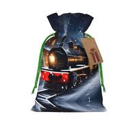 Bolsas de regalo con cordón para invierno, Navidad, nieve, noche, ferrocarril, tren, para temporada de vacaciones, cumpleaños, aniversarios y cualquier ocasión especial