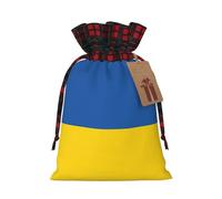 Bolsas de regalo con cordón para Navidad, diseño de bandera de Ucrania