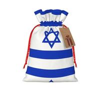 Bolsas de regalo con cordón para Navidad, diseño de bandera israelí