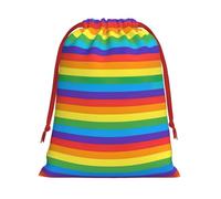 Bolsas de regalo con cordón vibrante con estampado de arco iris, colección de bolsas de regalo de cumpleaños, bolsas de regalo reutilizables, bolsa de regalo de Navidad