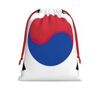 Bolsas de regalo con cordón vibrante con estampado de bandera de la República de Corea, colección de bolsas de regalo de cumpleaños, bolsas de regalo reutilizables, bolsa de regalo de Navidad