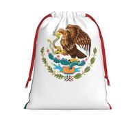 Bolsas de regalo con cordón vibrante con estampado de bandera de México, colección de bolsas de regalo de cumpleaños, bolsas de regalo reutilizables, bolsa de regalo de Navidad