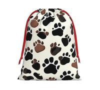 Bolsas de regalo con cordón vibrante con estampado de huellas de perro, colección de bolsas de regalo de cumpleaños, bolsas de regalo reutilizables, bolsa de regalo de Navidad