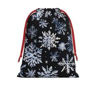 Bolsas de regalo con cordón vibrante con estampado de muñeco de nieve y estrellas y copos de nieve, colección de bolsas de regalo de cumpleaños, bolsas de regalo reutilizables, bolsa de regalo de