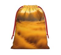 Bolsas de regalo con cordón vibrante con estampado de paisaje de hierba dorada otoñal, colección de bolsas de regalo de cumpleaños, bolsas de regalo reutilizables, bolsa de regalo de Navidad