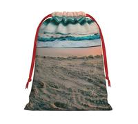 Bolsas de regalo con cordón vibrante con estampado de puesta de sol de playa, colección de bolsas de regalo de cumpleaños, bolsas de regalo reutilizables, bolsa de regalo de Navidad