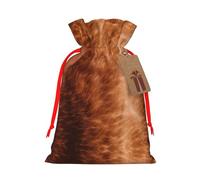 Bolsas de regalo con cordón y estampado de piel de vacuno marrón para fiestas, caramelos, regalos de Navidad, decoración de vacaciones