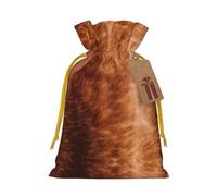 Bolsas de regalo con cordón y estampado de piel de vacuno marrón para fiestas, caramelos, regalos de Navidad, decoración de vacaciones