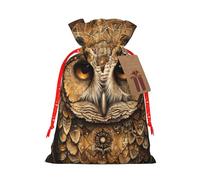 Bolsas de regalo con diseño de búho y creencias de búho, reutilizables para celebraciones de invierno, regalos de fiesta, bolsas de regalo
