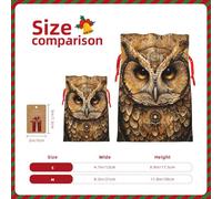 Bolsas de regalo con diseño de búho y creencias de búho, reutilizables para celebraciones de invierno, regalos de fiesta, bolsas de regalo