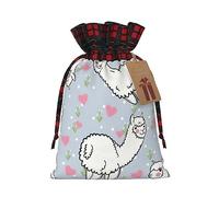 Bolsas de regalo con diseño de corazón rosa camello con temática navideña, elegantes, únicas y personalizadas, bolsas de regalo reutilizables con cordón