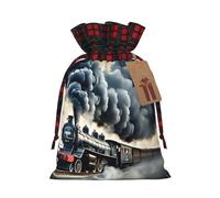 Bolsas de regalo con diseño de nubes de tren de vapor, con cordón de Navidad, embalaje festivo, Navidad, cumpleaños, necesidades de envoltura