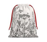 Bolsas de regalo con estampado botánico de hierbas florales, con cordón vibrante, colección de bolsas de regalo de cumpleaños, bolsas de regalo reutilizables, bolsa de regalo de Navidad