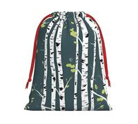 Bolsas de regalo con estampado de árbol de abedul, varios tamaños, bolsas de regalo con cordón para mujeres, Navidad, cumpleaños, reutilizables