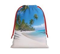 Bolsas de regalo con estampado de árboles de coco tropicales, varios tamaños, bolsas de regalo con cordón para mujeres, Navidad, cumpleaños, reutilizables
