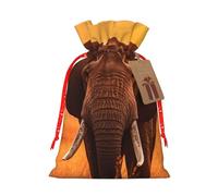 Bolsas de regalo con estampado de atardecer de elefante, con cordón, para fiestas, caramelos, regalos de Navidad, decoración de vacaciones