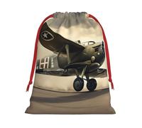 Bolsas de regalo con estampado de aviones de la Segunda Guerra Mundial, varios tamaños, bolsas de regalo con cordón para mujeres, Navidad, cumpleaños, reutilizables