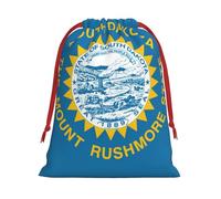 Bolsas de regalo con estampado de bandera de Dakota del Sur, varios tamaños, bolsas de regalo con cordón para mujeres, Navidad, cumpleaños, reutilizables