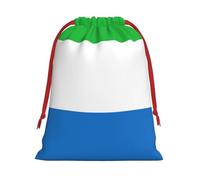 Bolsas de regalo con estampado de bandera de Sierra Leona, varios tamaños, bolsas de regalo con cordón para mujeres, Navidad, cumpleaños, reutilizables