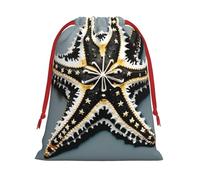 Bolsas de regalo con estampado de estrellas de mar de varios tamaños, bolsas de regalo con cordón para mujeres, Navidad, cumpleaños, reutilizables