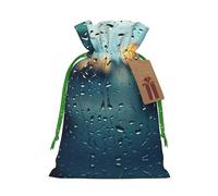 Bolsas de regalo con estampado de gotas de lluvia en vidrio, con cordón, para fiestas, caramelos, regalos de Navidad, decoración de vacaciones