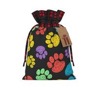 Bolsas de regalo con estampado de huellas de perro, con textura rústica, prácticas bolsas de regalo de Navidad y vacaciones
