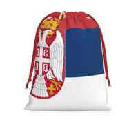 Bolsas de regalo con estampado de la bandera de Serbia de varios tamaños, bolsas de regalo con cordón para mujeres, Navidad, cumpleaños, reutilizables