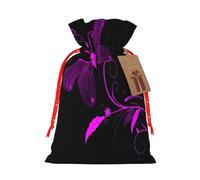Bolsas de regalo con estampado de mariposas moradas y negras, bonitas y elegantes empaquetadas con cordón