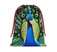 Bolsas de regalo con estampado de pavo real fresco, elegantes, para fiestas, bodas, caramelos, almacenamiento reutilizable