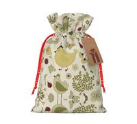 Bolsas de regalo con estampado de pollo y hojas amarillas, reutilizables, versátiles para cumpleaños, fiestas