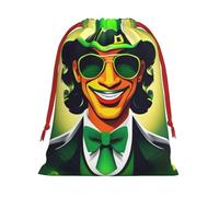 Bolsas de regalo con estampado del día de San Patricio, colección de bolsas de regalo con cordón para mujeres, Navidad, cumpleaños, reutilizables