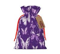 Bolsas de regalo con estampado floral de mariposas moradas, bonitas y elegantes empaquetadas con cordón