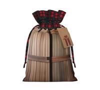 Bolsas de regalo con estampado floral de puerta de granero verde azulado con cordón, bolsas de fiesta de Navidad, bolsas festivas para golosinas, golosinas