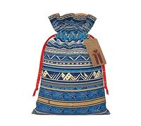 Bolsas de regalo con estampado tribal maorí polinesio azul de varios tamaños, bolsas de regalo para celebraciones, reutilizables para cumpleaños y eventos especiales