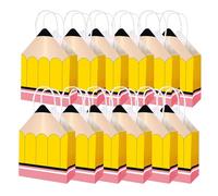 Bolsas de regalo con forma de lápiz, bolsas de regalo en forma de lápiz para estudiantes, suministros de semana de agradecimiento al profesor para jardín de infantes, aula, escuela secundaria