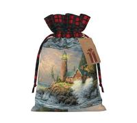 Bolsas de regalo con ondas costeras y faro, Navidad, Halloween, cumpleaños, aniversario, día de la madre, regalos perfectos