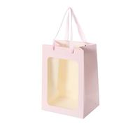 Bolsas de regalo con ventana transparente y asas, bolsas for ramos flores, papel for suministros embalaje regalos, compras Para Regalar(Colors 3,20x15x10cm,40pcs)