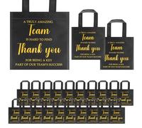 Bolsas de regalo de agradecimiento para empleados, 50 bolsas de regalo de agradecimiento con asas, bolsas de regalo reutilizables de tela no tejida de 8 x 8 pulgadas, bolsas de agradecimiento