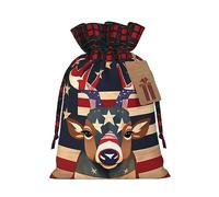 Bolsas de regalo de arpillera con cordón de arpillera con diseño de bandera de Estados Unidos, ideales para cualquier ocasión