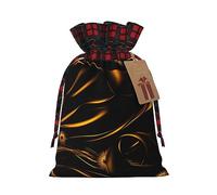 Bolsas de regalo de arpillera con cordón de fondo negro y dorado, bolsas de regalo de tela premium, ideales para cualquier ocasión