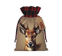 Bolsas de regalo de arpillera con cordón de impresión de cabeza de ciervo, bolsas de regalo de tela premium, ideales para cualquier ocasión