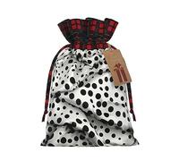 Bolsas de regalo de arpillera con cordón de lunares negros, bolsas de regalo de tela premium, ideales para cualquier ocasión