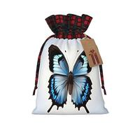 Bolsas de regalo de arpillera con cordón de mariposa azul, bolsas de regalo de tela premium, ideales para cualquier ocasión