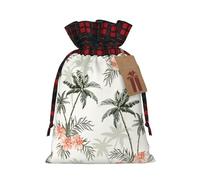 Bolsas de regalo de arpillera con cordón de palmeras tropicales, bolsas de regalo de tela premium, ideales para cualquier ocasión