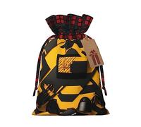 Bolsas de regalo de arpillera con cordón de retazos amarillo mostaza y negro, bolsas de regalo de tela premium, ideales para cualquier ocasión