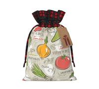 Bolsas de regalo de arpillera con cordón de retazos de frutas y verduras, bolsas de regalo de tela de primera calidad, ideales para cualquier ocasión