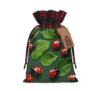 Bolsas de regalo de arpillera con cordón, diseño de hojas y mariquitas, ideales para cualquier ocasión